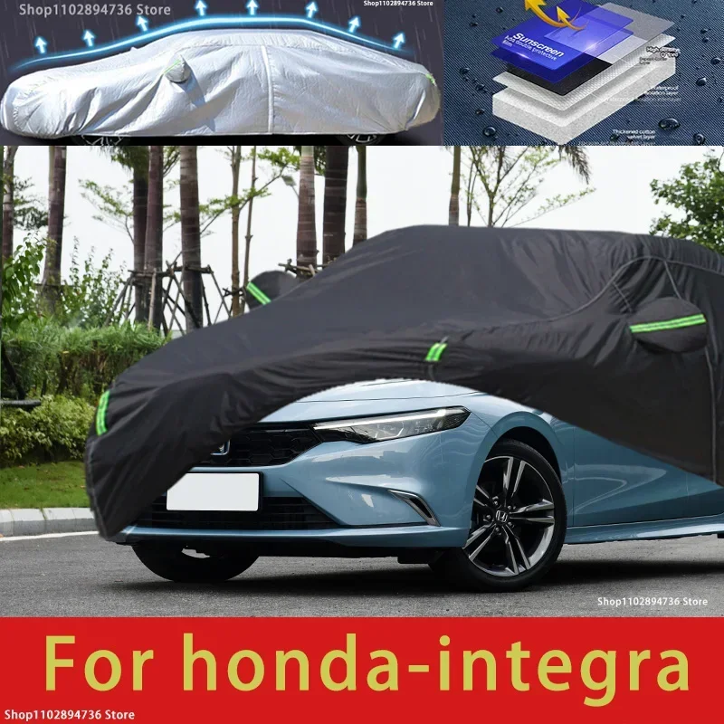 For Honda Integra Fit Outdoor Protection Full Car Covers Snow Cover Sunshade Waterproof Dustproof Exterior black car cover