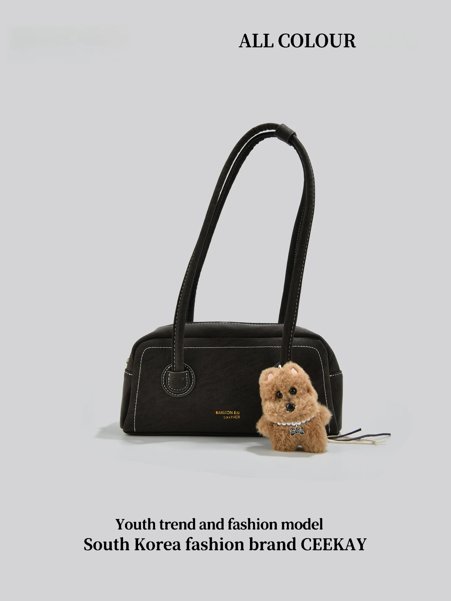 Ceekay Original Design Cute Bear Bowling Bag Women's New 2026  Handbag Black Underarm Bag Casual Simple Style Rectangula...