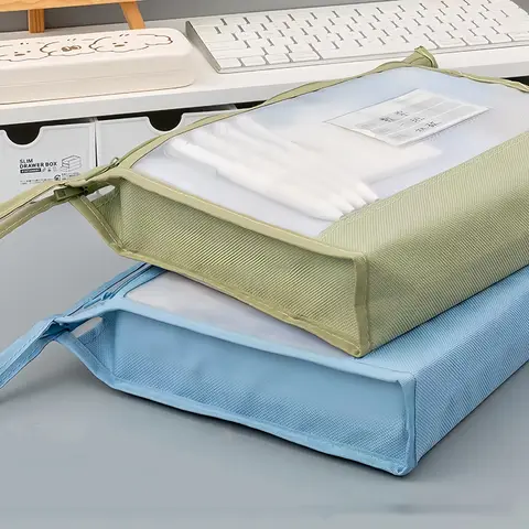 डबल ज़िप के साथ बड़ा A4 क्लियर मेश ऑर्गनाइज़र - विशाल पोर्टेबल हस्तनिर्मित स्टोरेज बैग 10 best sales आयोजकों - №2