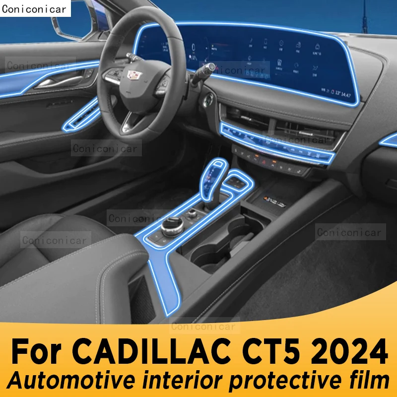 

For CADILLAC CT5 2024 Gearbox Panel Navigation Automotive Interior Screen Sticker TPU Protective Film Anti-Scratch