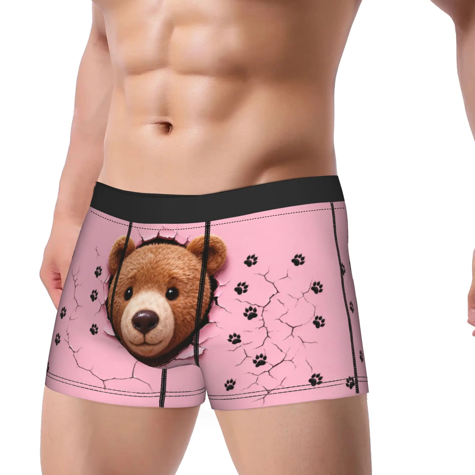 Cute Bear Bear Lover Animal Paws Accessories Boxers Briefs Novelty Underwear Boxer Pants Gag Gifts For Men
