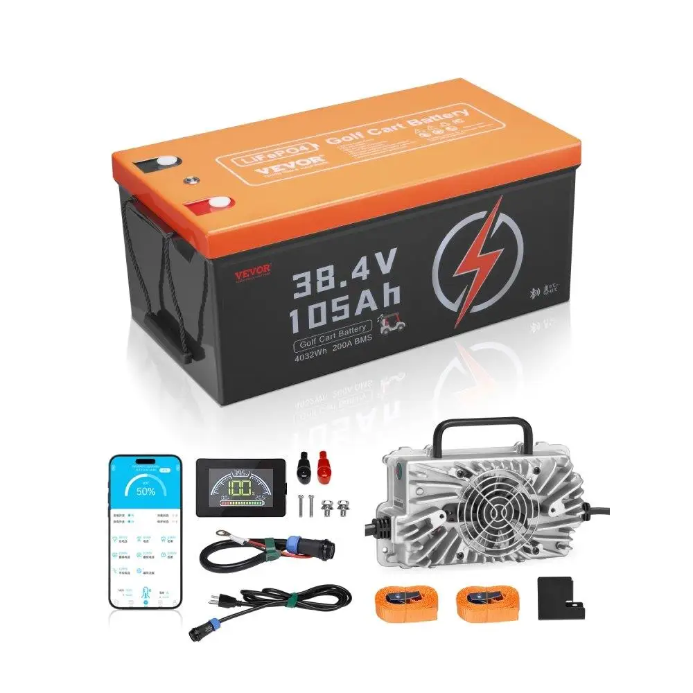 

36V 105Ah for GOLF Cart Lithium Battery 20A Charger LCD & 4000+ Cycle