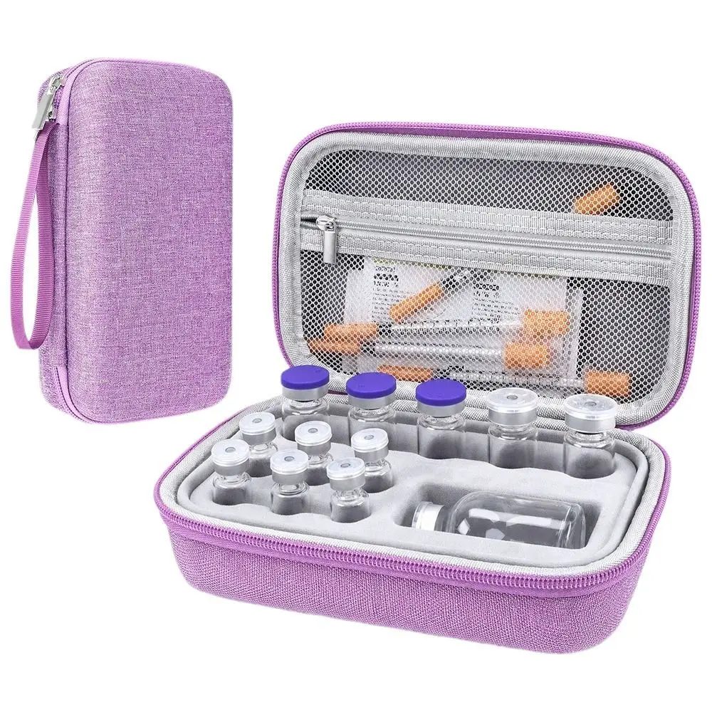 Shockproof Insulin Vial Storage Case Groove Fixation Waterproof Pill Storage Box Thermal Insulated Wear-resistant