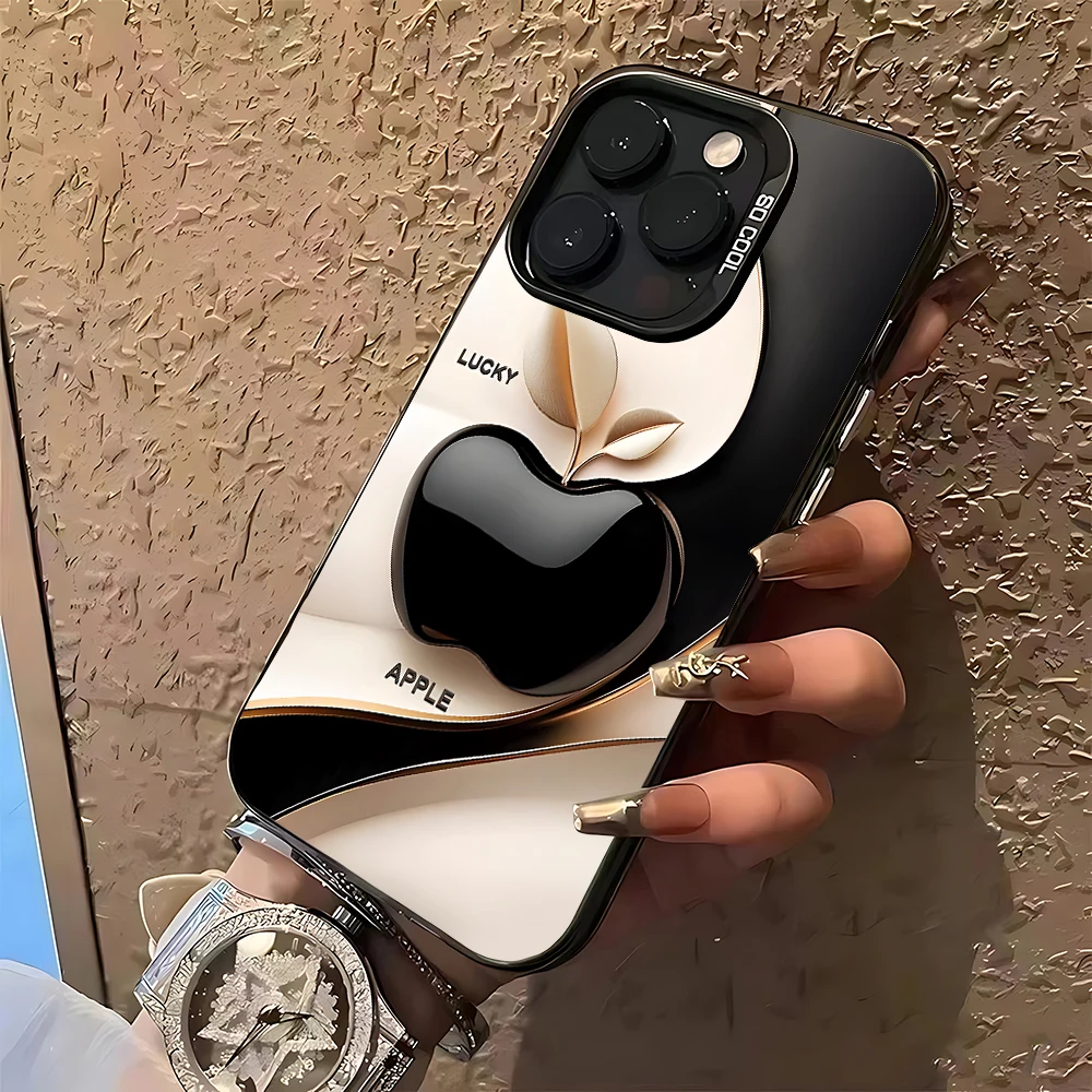 حافظة هاتف Happy Lucky Apple لهاتف iPhone 16e 16 15 14 13 12 11 mini Pro Max X XR XSMAX 8 7 Plus غطاء خلفي غير لامع مضاد للسقوط