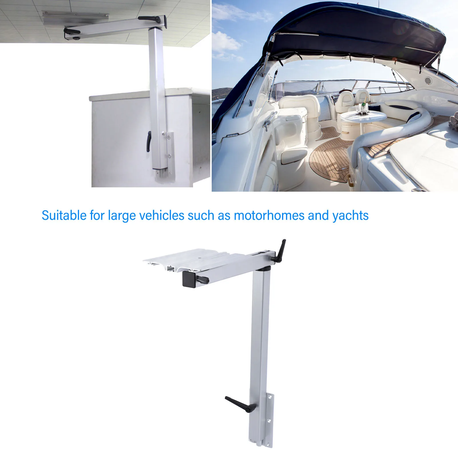 

RV Removable Table Legs, Aluminum Alloy White 360 Degree Rotation Detachable Telescopic Table Leg for Yachts RV Motorhome