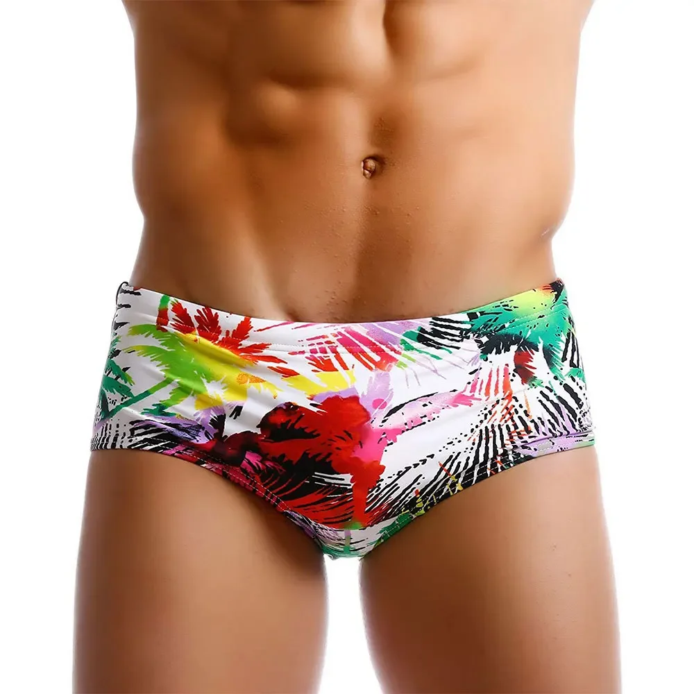 Men Swimwear Palm Multicolor Swimming Trunks Briefs Bikini Board Surf Shorts Boxer Swimsuits Waterproof Beach Sports Underwear