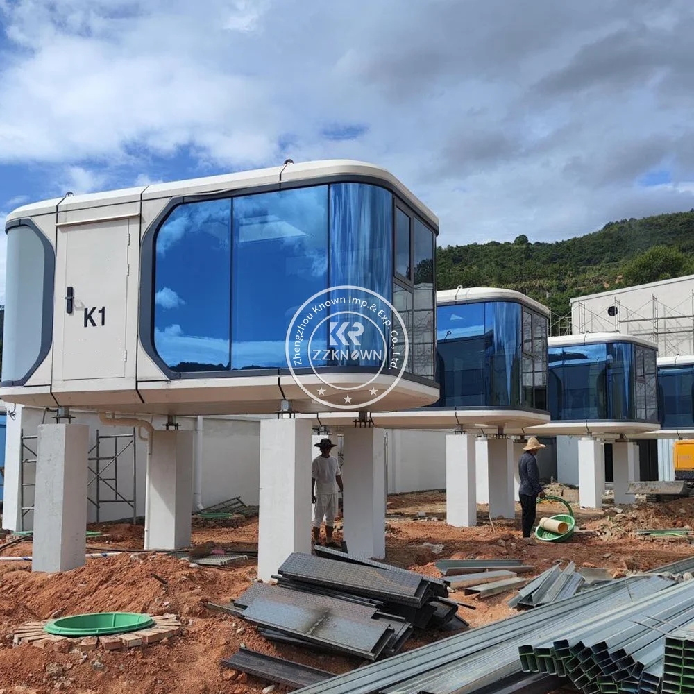 Luxo moderno recipiente casa cabine espaço cápsula portátil móvel glamping cápsula resort hotel casa móvel