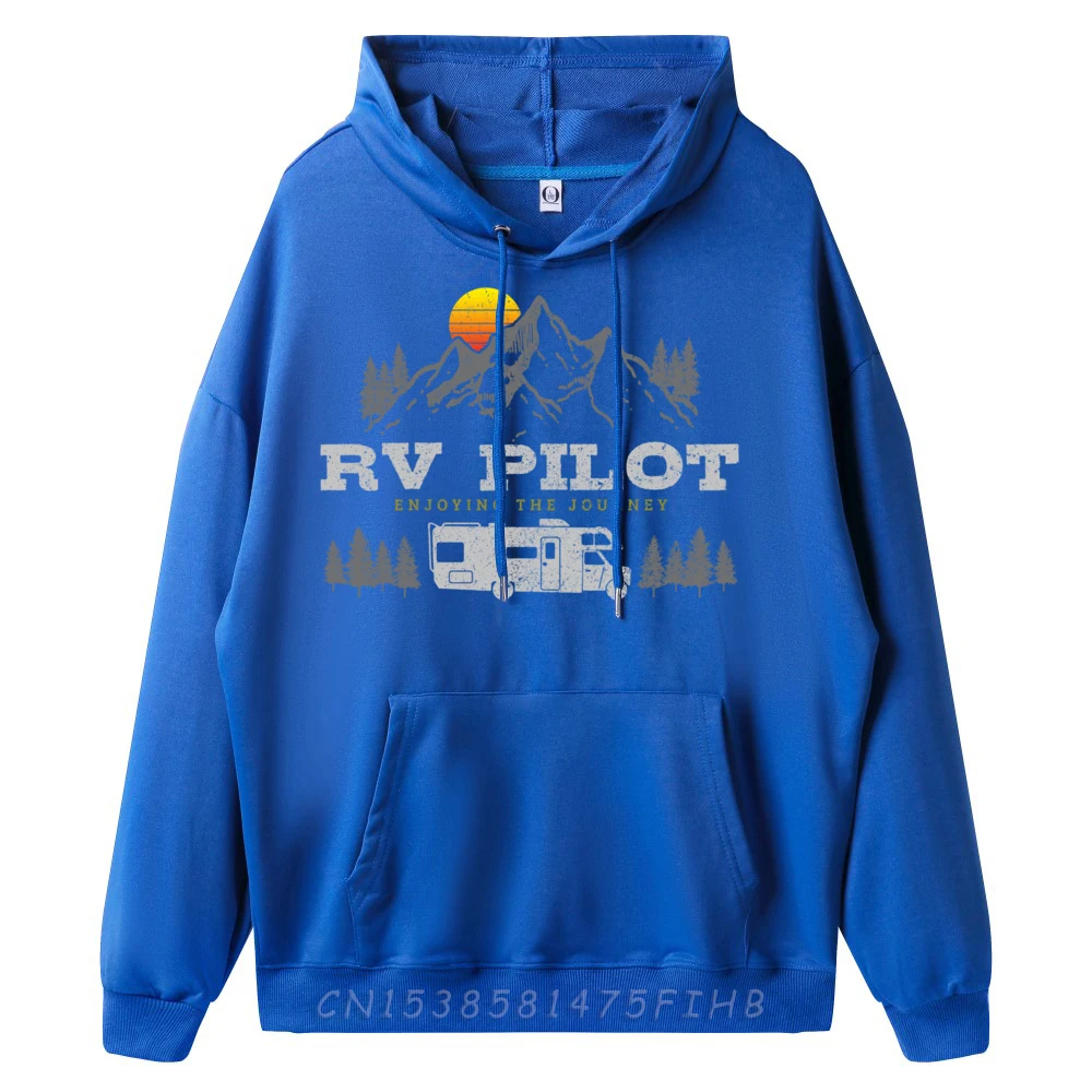 Rv Pilot Vintage Mountains Camping Road Trip Camper Printed Sweater Moderate Elasticity Streetwear Leisure
