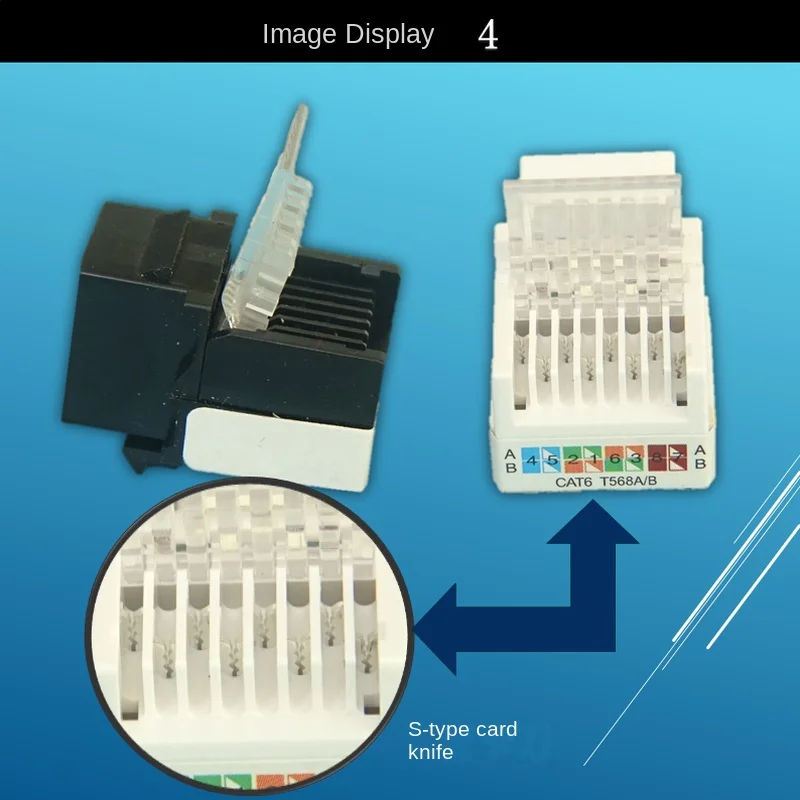 5-buah RJ45 CAT6 klip jack Keystone Ethernet dengan colokan dinding modul bebas lubang hitam dan putih