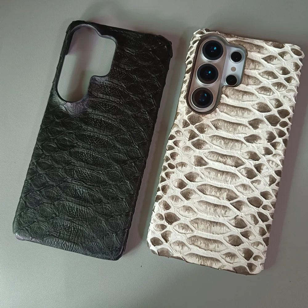 

Handmade Genuine Python Leather Case for Samsung Galaxy S26 Ultra S25Ultra Real Natural Snakeskin Hard Shockproof Back Cover