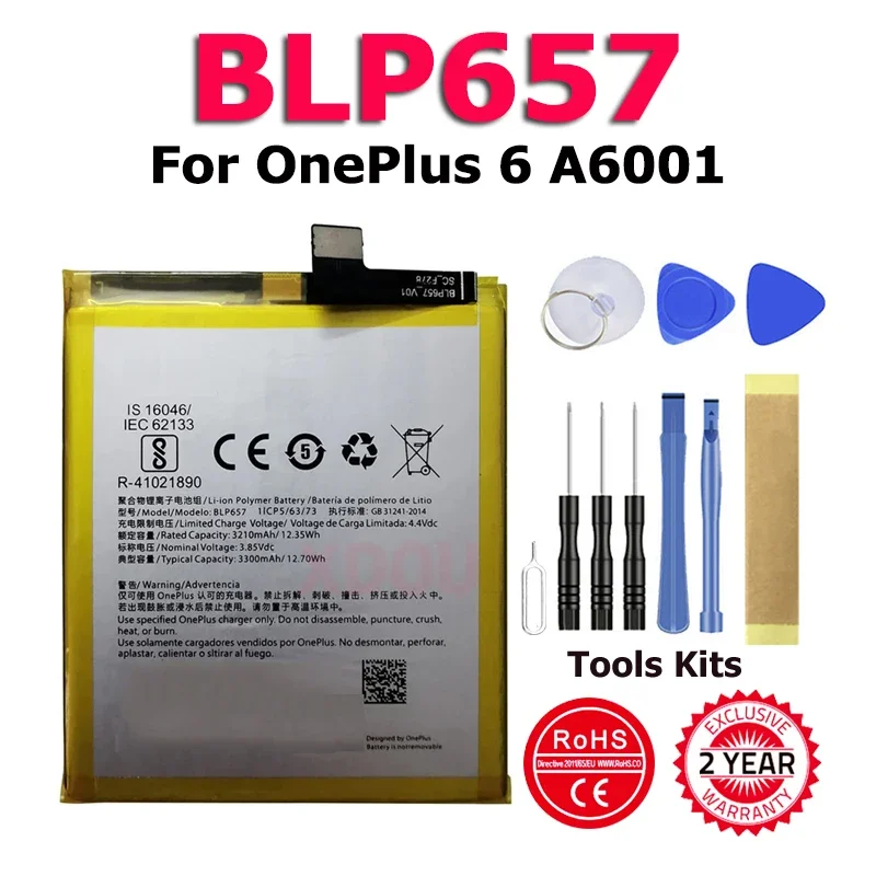 

New Phone BLP657 Battery For For OnePlus 6 OnePlus Six 1+ One Plus 6 Batteries In Stock