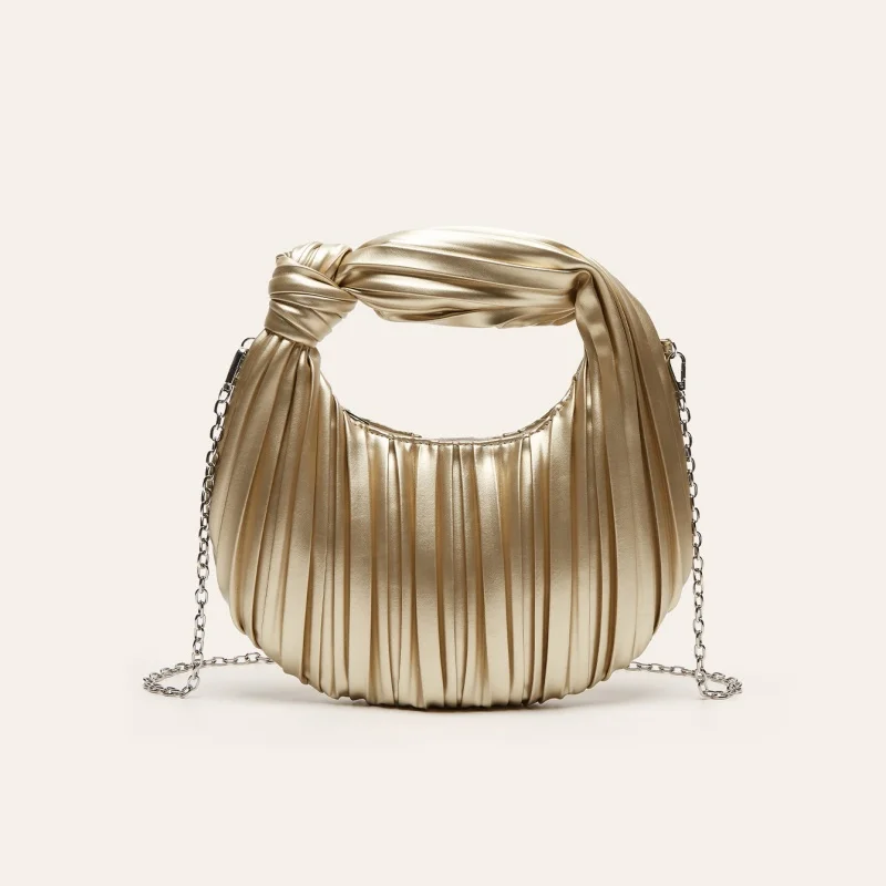 

Блестящий элегантный гламурный вечерний клатч, привлекательный гладкий позолоченный роскошный уникальный художественный металлик, инновационный для ужина