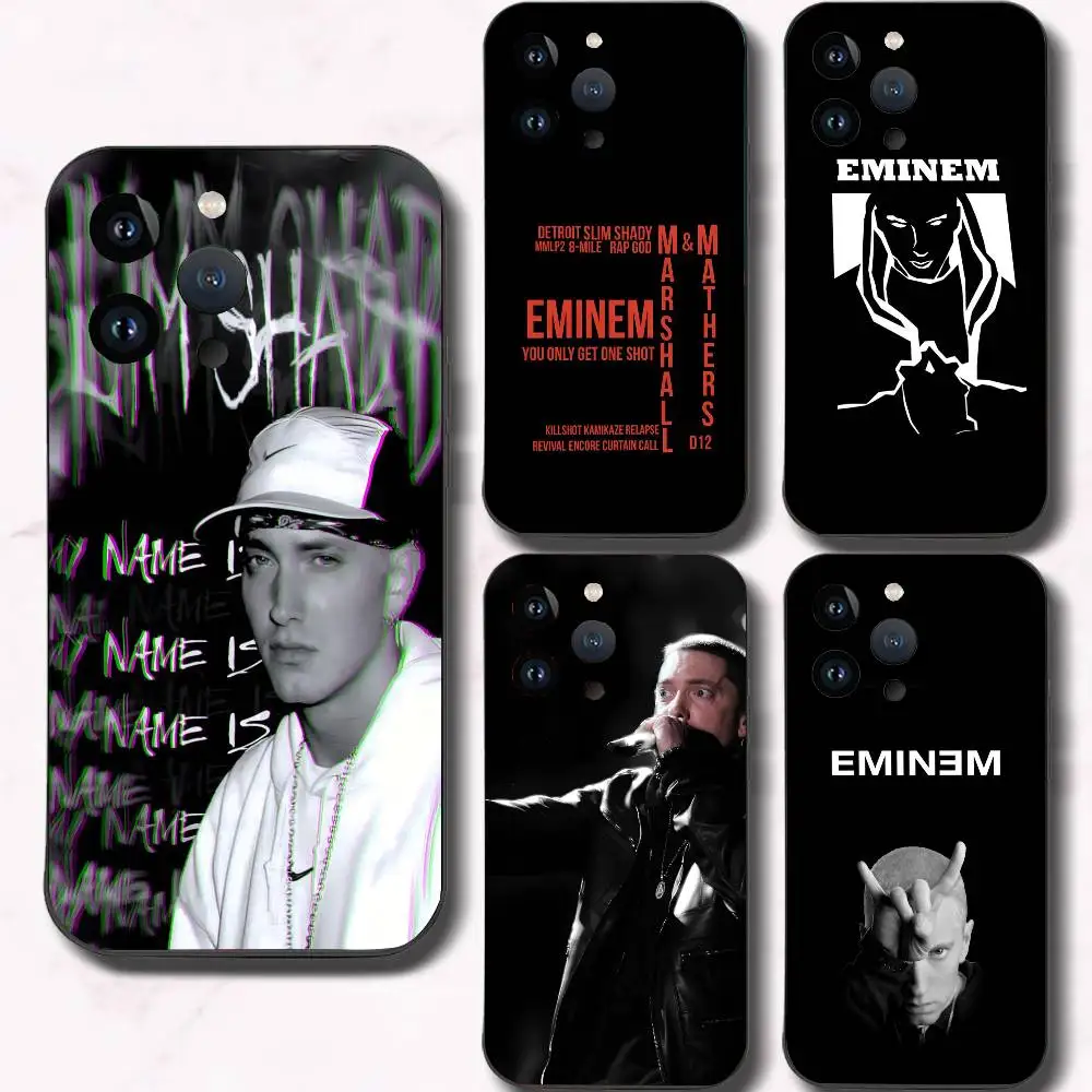 Rap Singer E-Eminem Phone Case Black Silicone Soft Shell For IPhone 17 16 15 14 13 12 11 Air Pro Max Plus Hot Sale