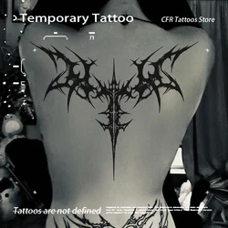 Temporary Tattoos Fake Tatto for Women Men Dark Wings Cross Herbal Juice Tattoo Sticker Full Back Waterproof Wholesale Hip Hop
