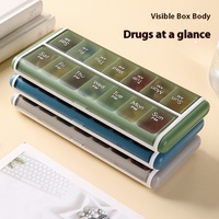 14 Grids Plastic 7-Day Week Pill Organizer Dustproof Moisture-proof Multifunction Fish Oil Vitamin Medicine Box Daily Pill Cases