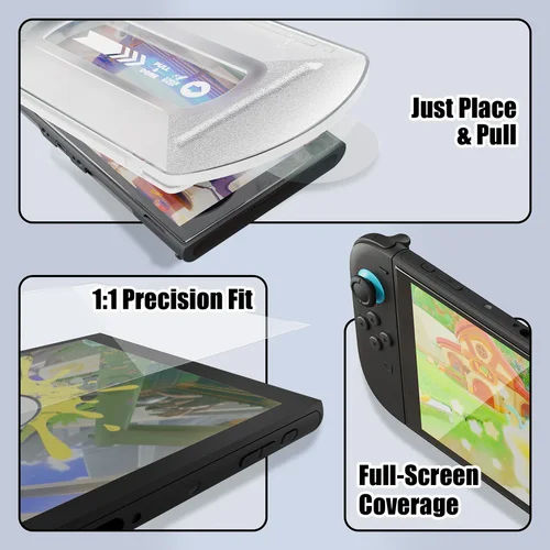 Imagen 2 del producto Savage Raven by Skull & Co. Protector de pantalla de película de vidrio templado con kit de instalación EZ Zero Dust para Nintendo Switch 2 (paquete de 2)