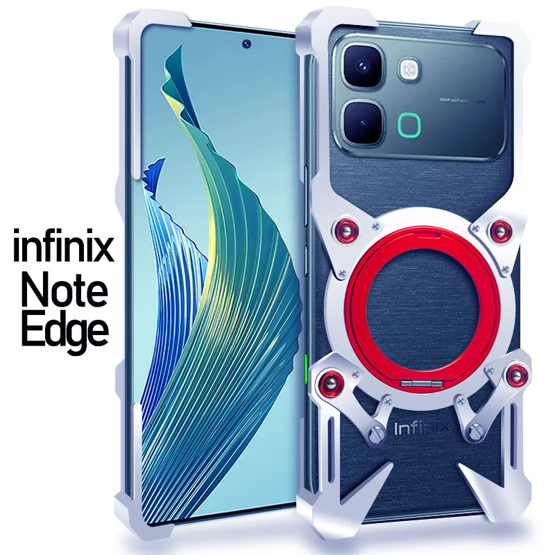 

Luxury punk style 360°Rotating bracket metal Back Cover For Infinix Note 40 30 VIP Pro Pro+ 40s 4G 5G shockproof Phone Case