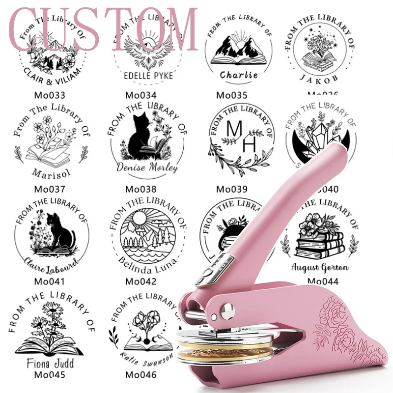 

Custom Embossing Stamp for Books & Library - Personalized Teacher Stamp with Encouraging Comments - Back to School Gift, Student