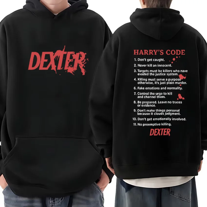 

TV Play Dexter Morgan Harry's Code Graphic Hoodie Men's women Casual techwear Long sleeve vintage streetwear Bodywarmer Clothing