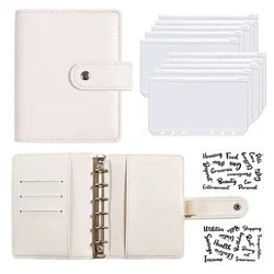 2024 A7 PU Leather Budget Binder Notebook Cash Envelopes System Set with Binder Pockets for Money Budget Saving Bill Organizer