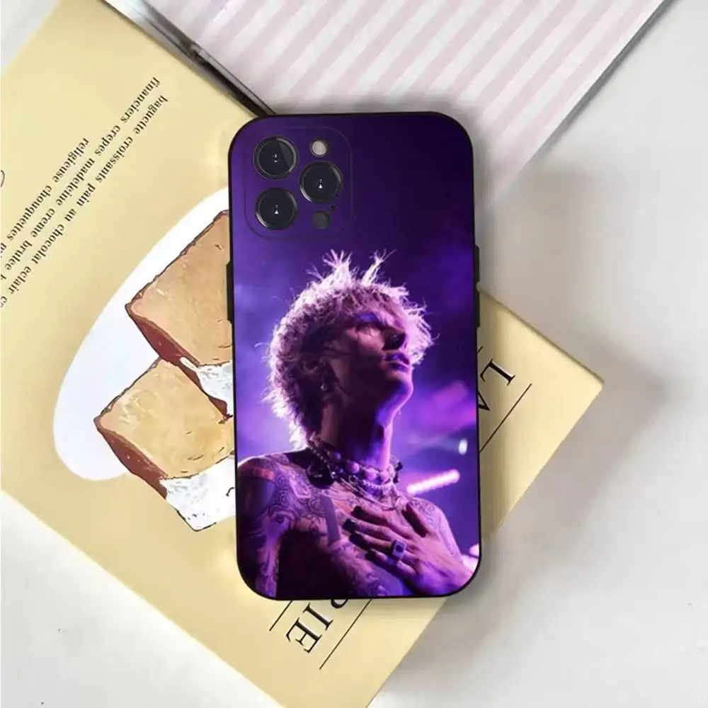 Funda de teléfono M-MGK Machine Gun Kelly para iPhone 6,17,16,15,14,13,12,11 Plus,Pro Max, XS,X,XR,SE,Mini,8,7, funda negra de silicona suave
