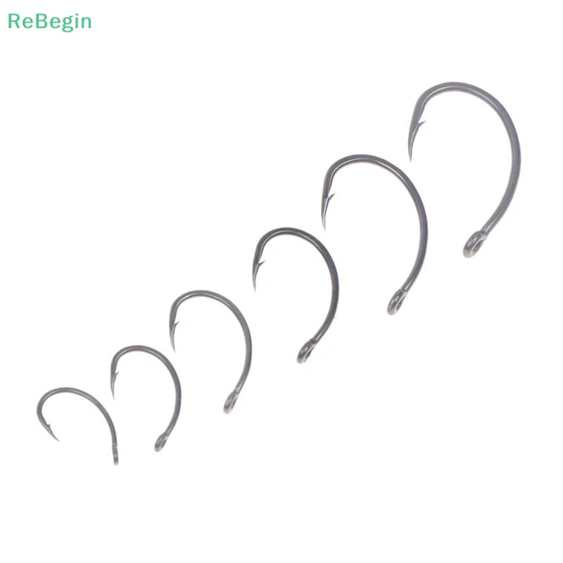 50Pcs Curve Shank Professional Series Carp Hooks Hair Rigs Portable Tackle Tools 2# 4# 6# 8# 10# Fishing Tackle Gear Accessories image 2