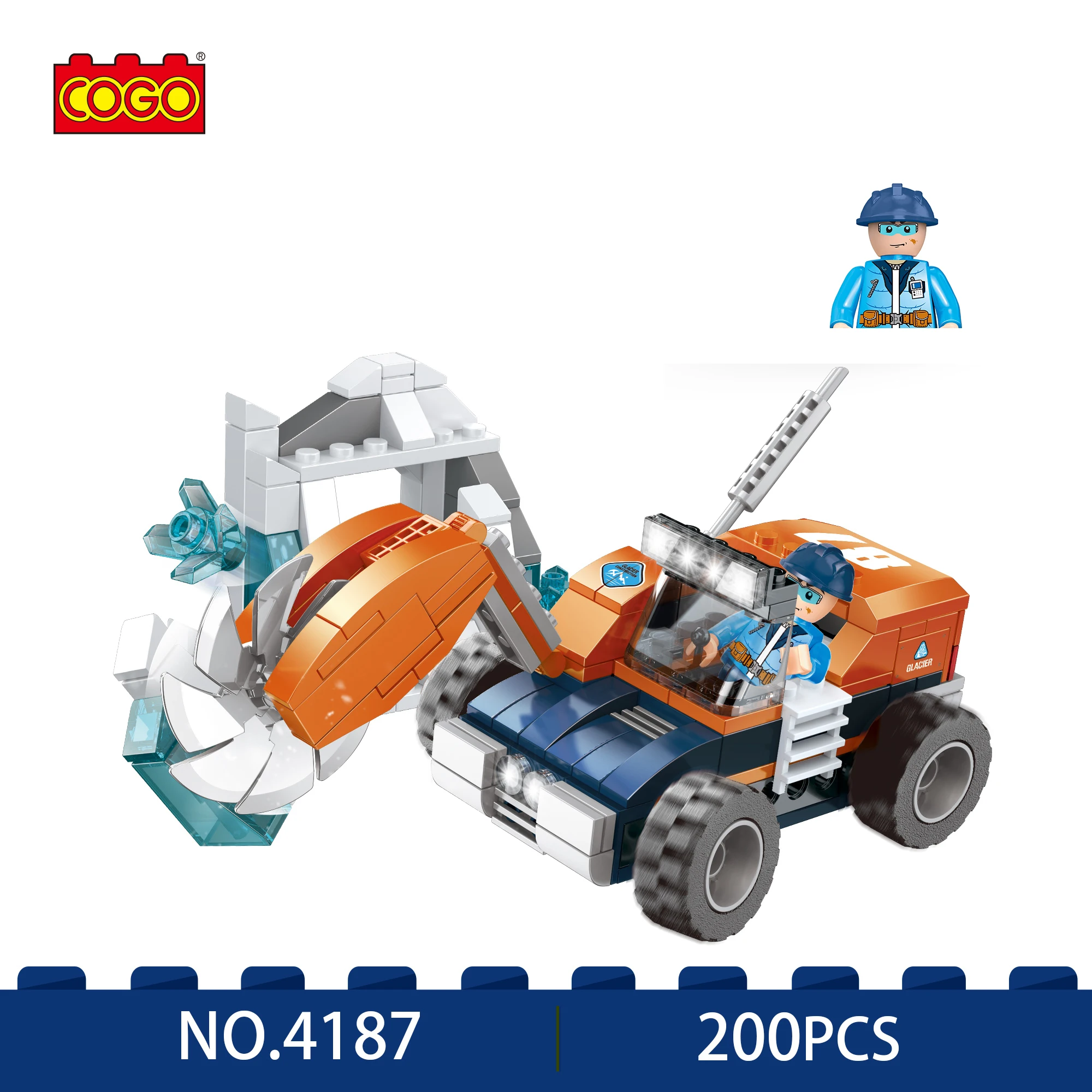 COGO Arctic Icebreaker Mechanical Engineering Vehicle Model Bricks - City Explore Series Klocki konstrukcyjne z figurkami (200 szt.)