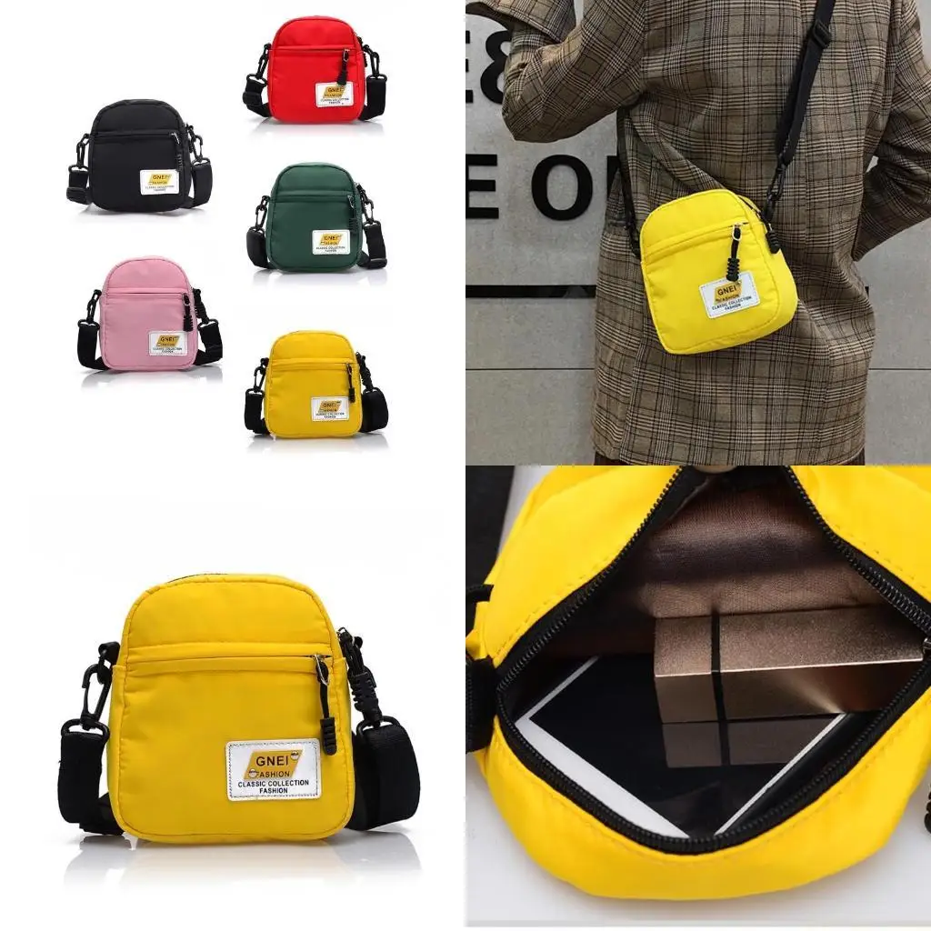 

X90D нейлоновая сумка через плечо сплошной цвет небольшой кошелек повседневная сумка на плечо для женщин