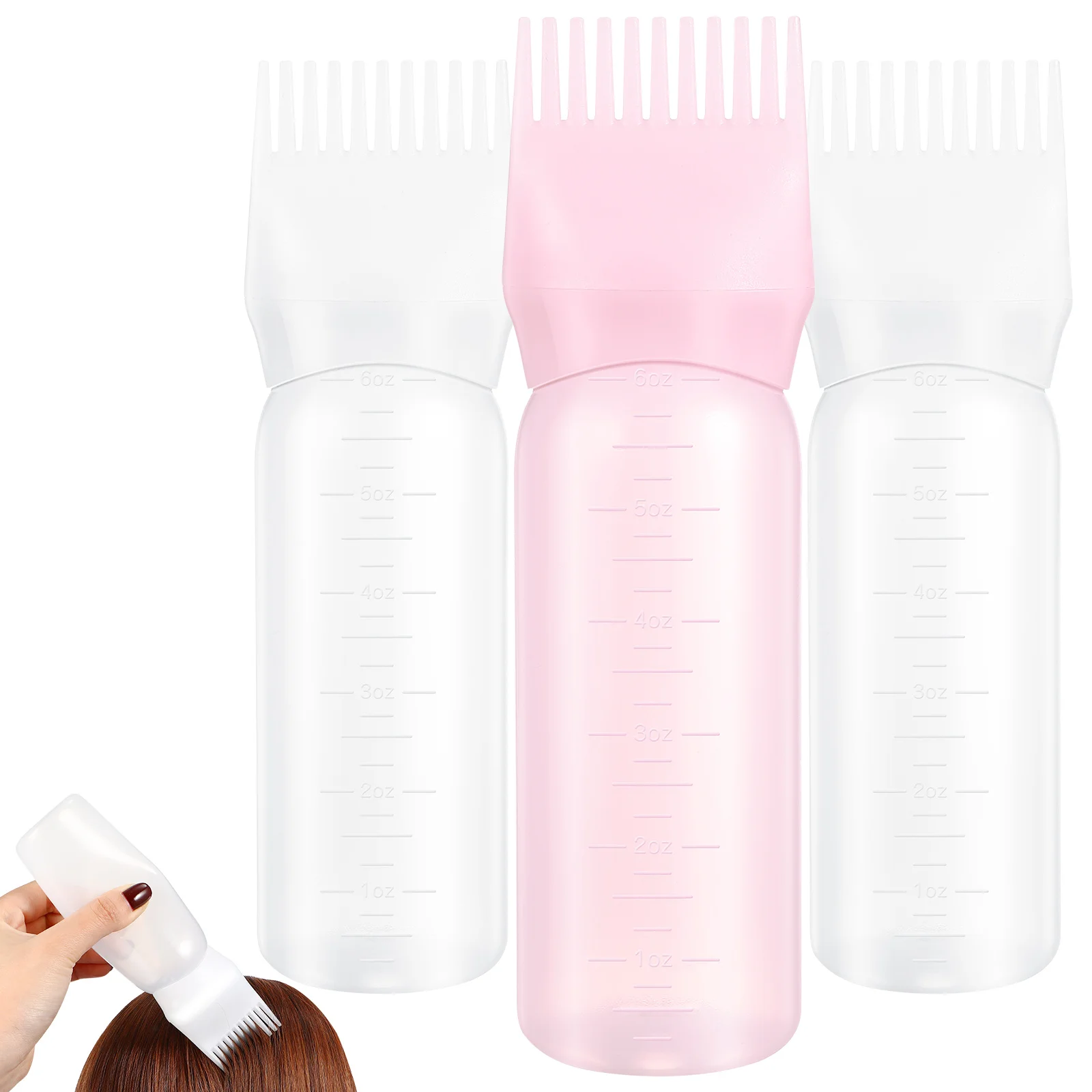 3 pcs Root Comb Applicator Bottle For Hair Color Oiling Dyeing Salon Use Reusable Hair Treatment Tool Comb Applicator Bottles - Image 6