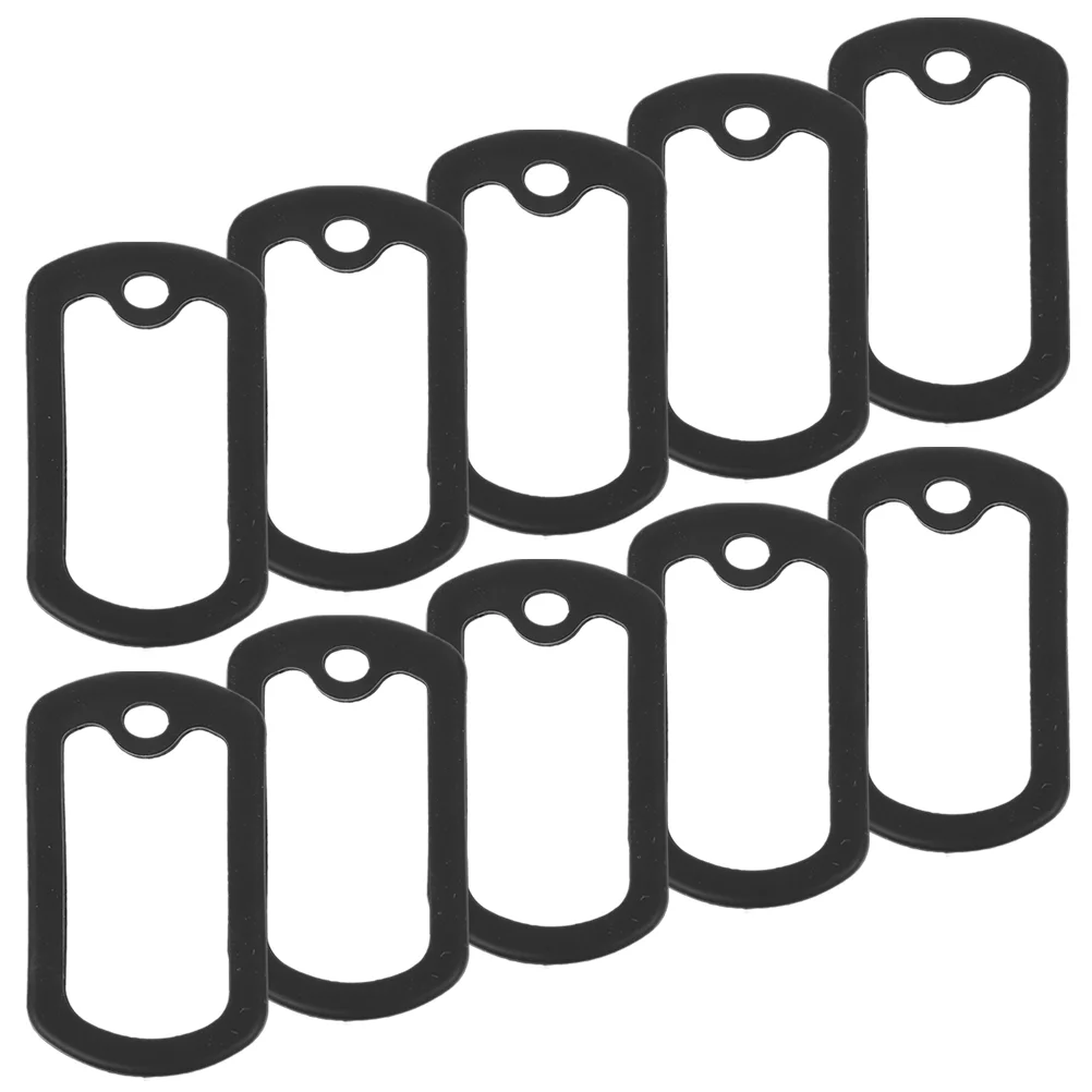 10pcs Dog Tag Silicone Black Dog Tags Silencers Pet Supplies