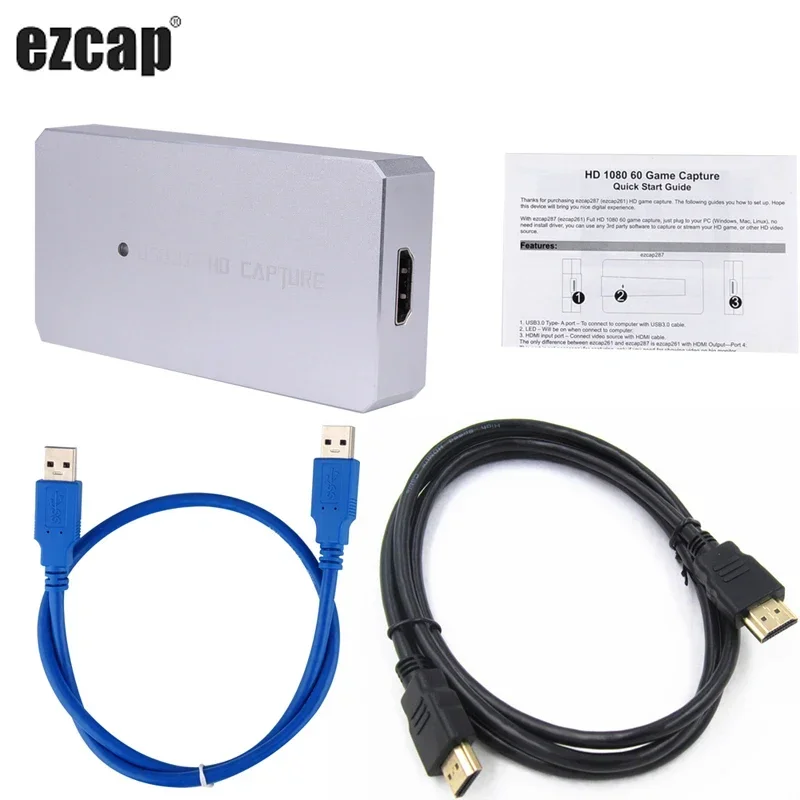 

Ezcap287P HDMI To USB 3.0 Video Capture Card 1080P 60FPS Camera DVD Game Recording Box Live Streaming Plate Videocapture Board