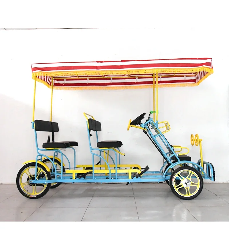 HOT SALE Riding bicycles in scenic spots, sightseeing bicycles for two or four people with a canopy, single row, double row