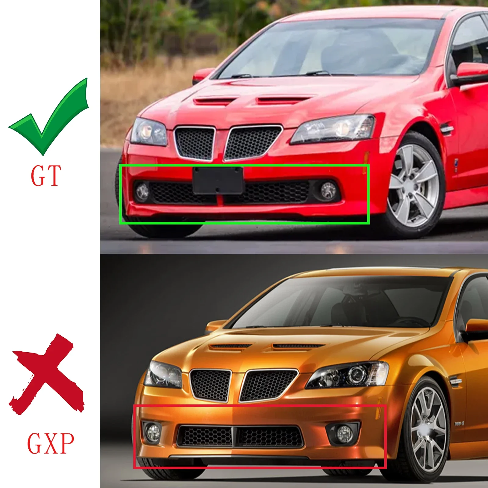 2PCS Car Lower Bumper Grille OE Part  92205605/ 92205606 For Pontiac G8 Base GT 2008-2009 Replacement Accessories Matte Black