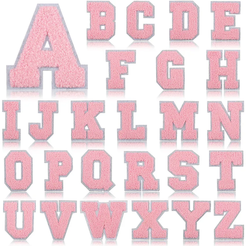 Pink Alphabet, Letter, Name, Patches for Clothing, Cloth Sticker, Embroid, Garment Accessories, DIY Logo, Iron-on, Sewing