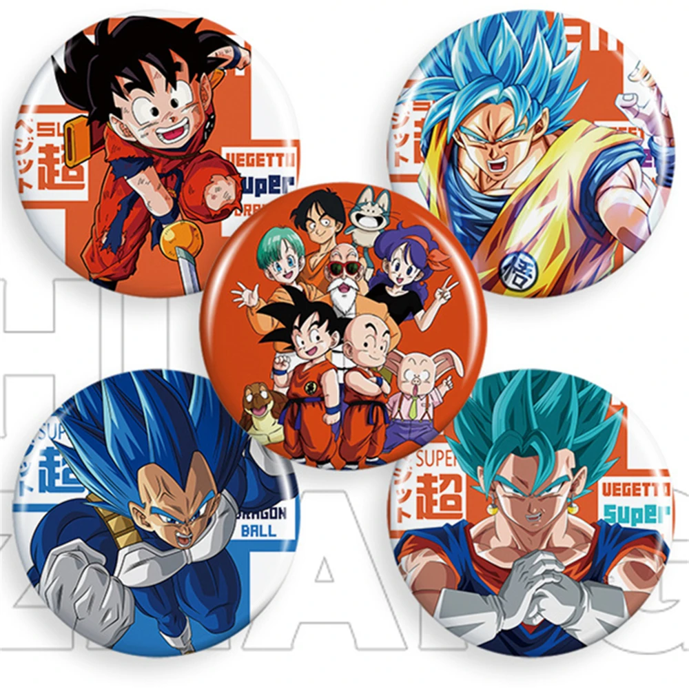 Anime DRAGON BALL Son Goku Kakarotto Master Roshi Kame Sennin Cosplay Costume Badge Pin SPTE Tinplate Brooch Prop