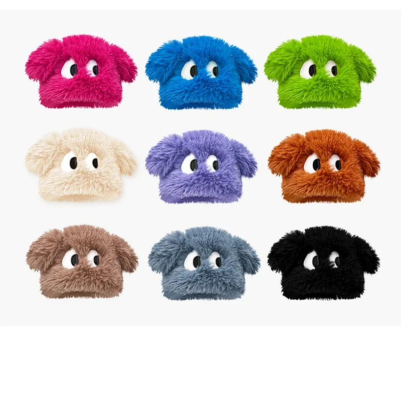 New Cute Plush Puppy Ears Pullover Hat Autumn and Winter Thickened Warm Cartoon Ear Protector Skull Beanie Hat for Men and Women