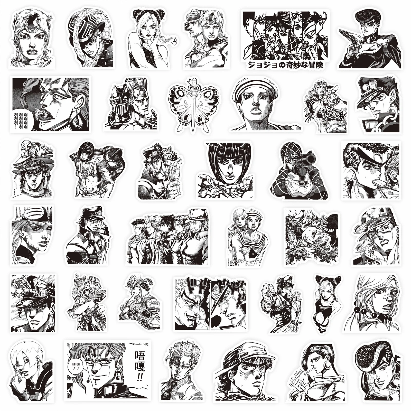 8 ‌ 2 Stück Anime JoJo's Bizarre Adventure Aufkleber für DIY Notizbuch, Schreibwaren, Gitarre, Skateboard, Handy, Wasserbecher, Kujo Jotaro Aufkleber – Detail 9