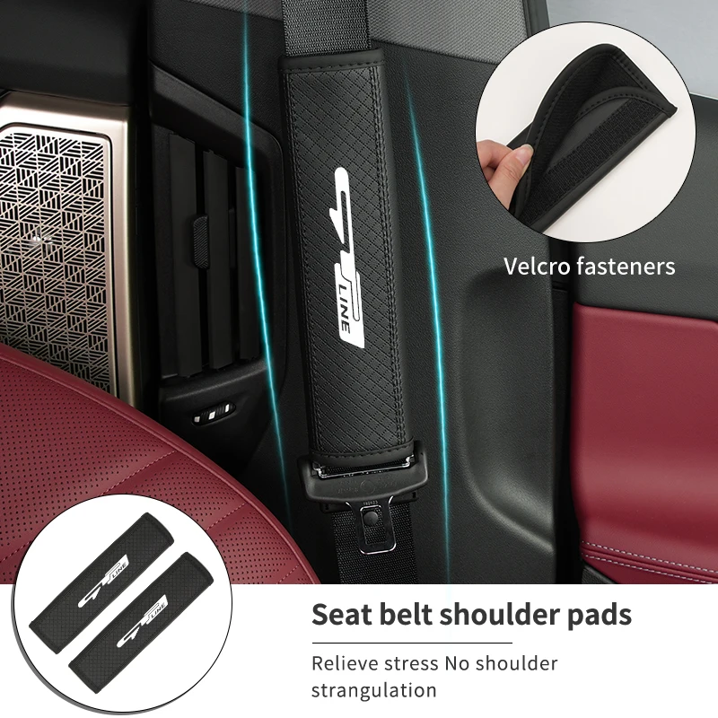 1pc Car Seat Belt Shoulder Cover Leather Seatbelt Protection Mat For KIA GTLine Ceed Sportage Rio K5 Optima Cerato Proceed