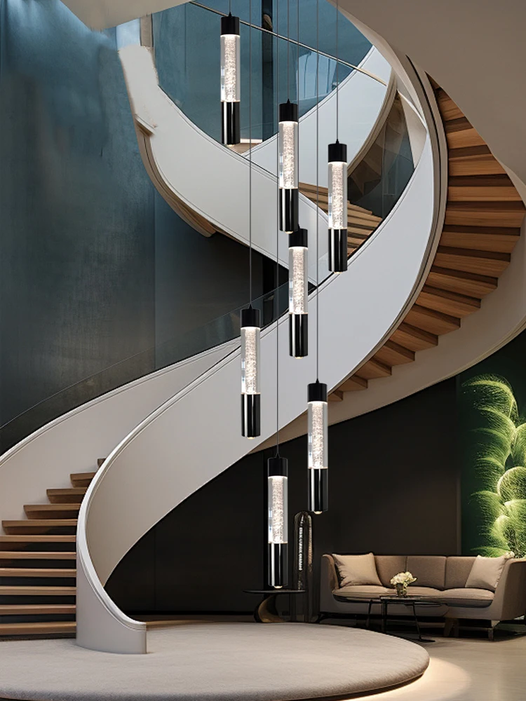 Modern Home Decoration Chandelier Double-Layer Attic Pendent Light Living Room Ceiling Light Hanging Stairs Dining Room Pendant