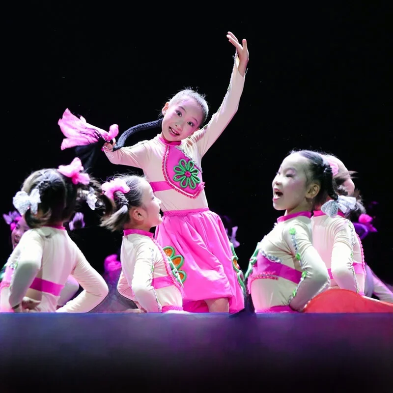 

Children's Dance Outfit Performance Costume Festive Opening Dance Performance Clothing Braided Hair Sles Joyful Celebration