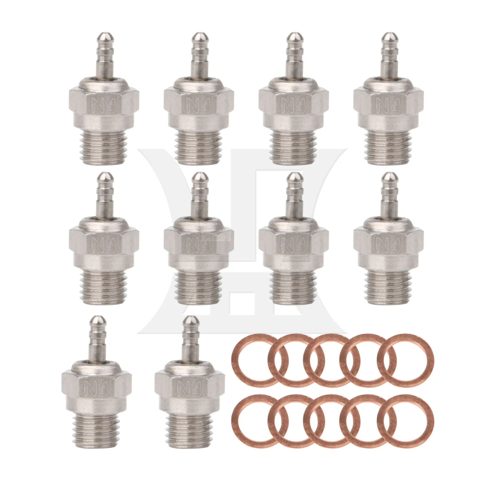 10x Silver RC1:8 1:10 Glow Plug for N4 (70117) Hot Engine Upgrade Sets