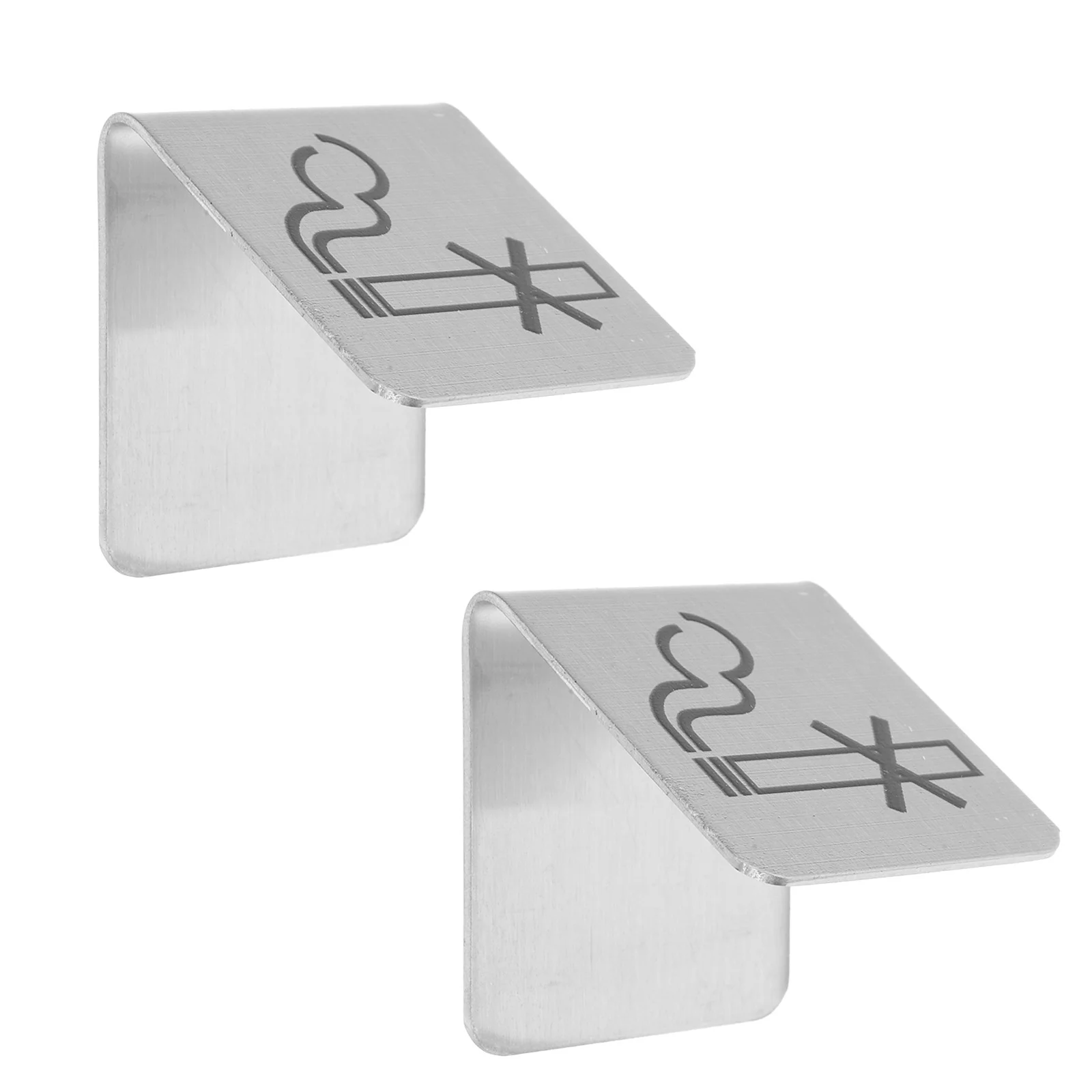 2 قطعة الفولاذ المقاوم للصدأ لا التدخين الجدول علامة محفوظة مؤشر مزدوج الجانب لمطعم مقهى مكتب فندق منطقة غير التدخين