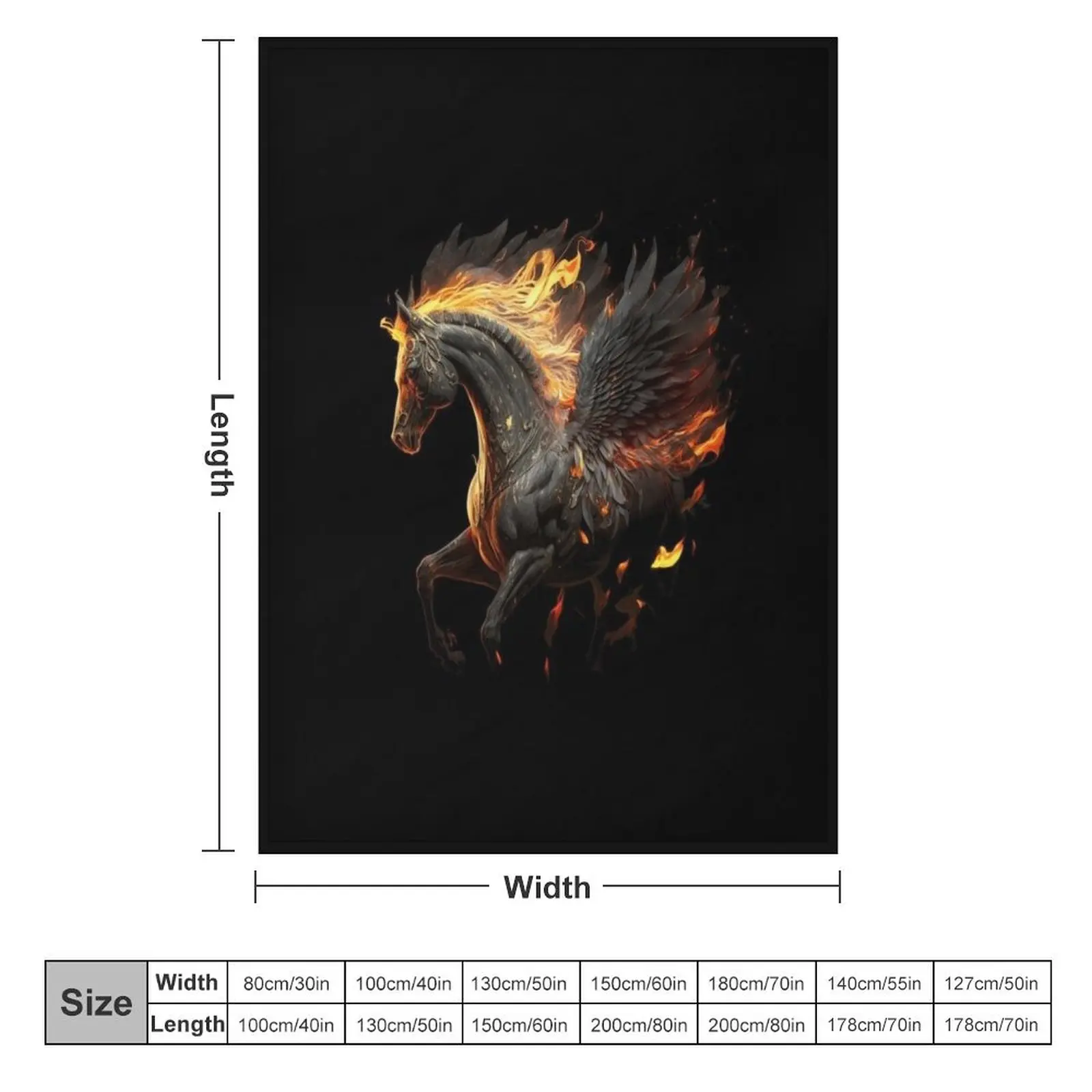 fire pegasus illustration Throw Blanket Stuffeds Designers Blankets For Sofas Blankets