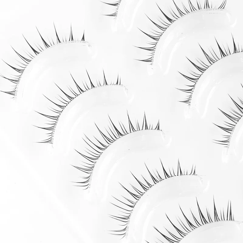 ใหม่โปร่งใส Band ขนตา-ประเภท Fishtail ขนตาปลอม5คู่ญี่ปุ่น Nude แต่งหน้า Lashes Wispy