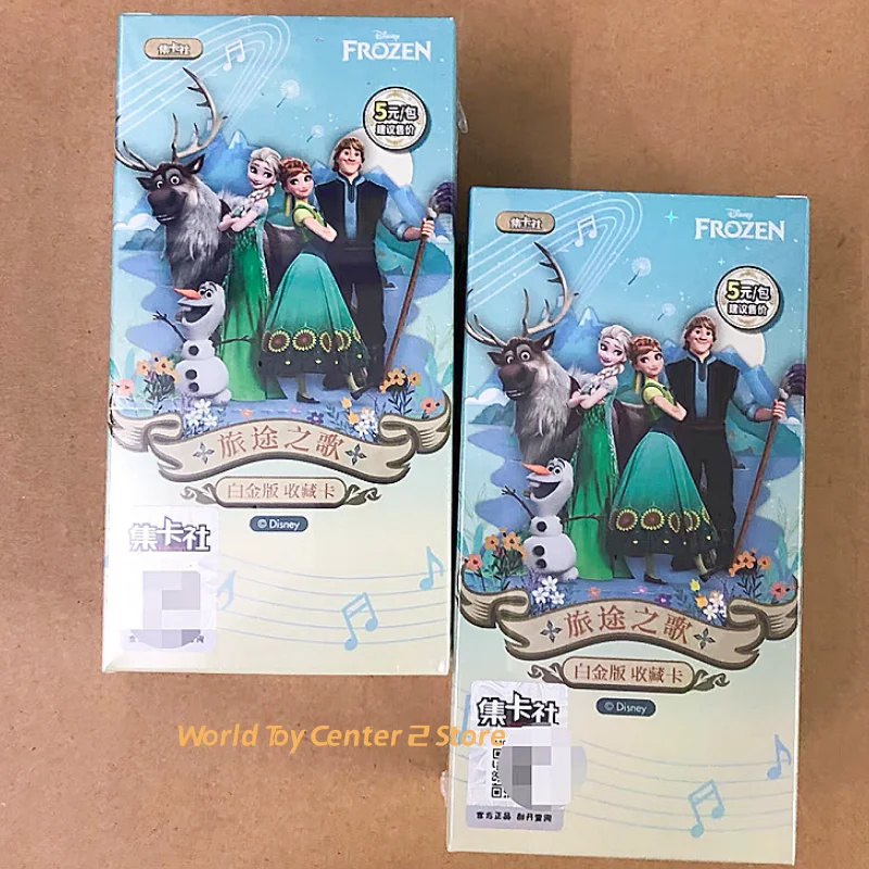 

Оригинальные коллекционные карты Disney Authentic Frozen Series, песня путешествий, Эльза и Анна, периферийные карты аниме, праздничные подарки