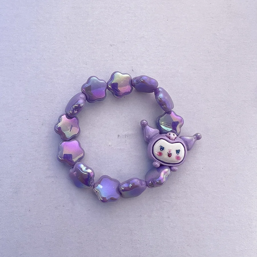 Sanrio Bracelet Cartoon Melody Hello Kitty Cinnamoroll Bracelet Anime Kuromi for Girls Star Adjustable Wrist Jewelry Accessories