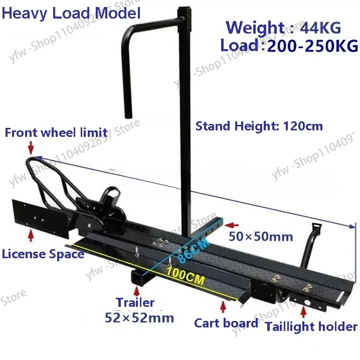 500lbs Heavy Duty Car Rear Motorbike Rack Hitch Mount