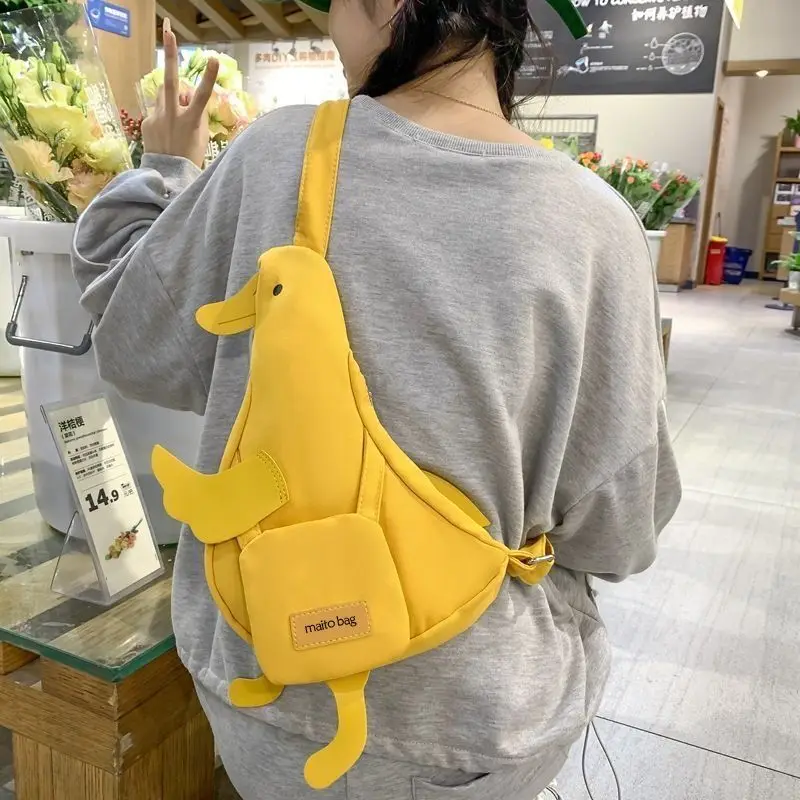 Cute Funny Backpack Internet Red Chest Bag Canvas Bag Everything New Phone Crossbody Bag Duck Student Fanny Pack