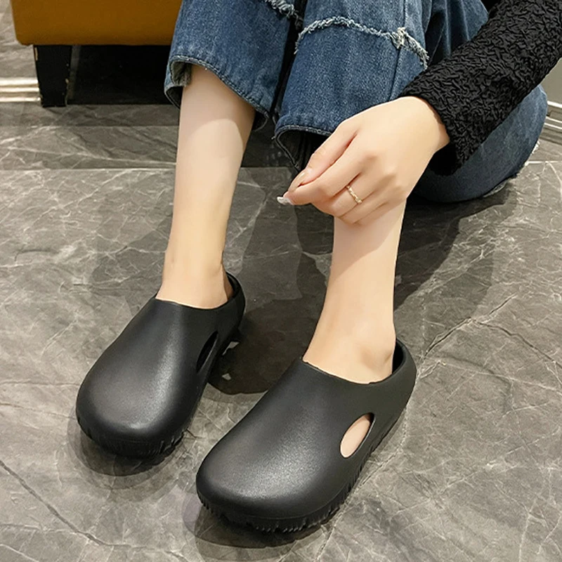 Women's Men Summer Slippers Outdoor Waterproof Garden Shoes Men Non-slip Garden Clogs Beach Sandals Comfy EVA House Flats Slides