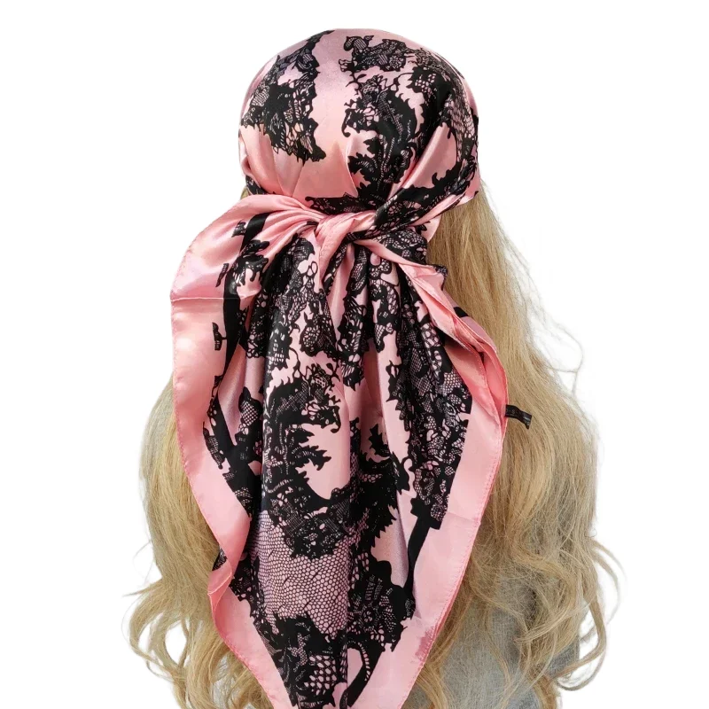 

90*90 см глушитель, модный шелковый шарф, женский уличный принт, роскошная шея, украшение для волос, повязка на голову, шарф, уличный маленький платок, мягкая накидка